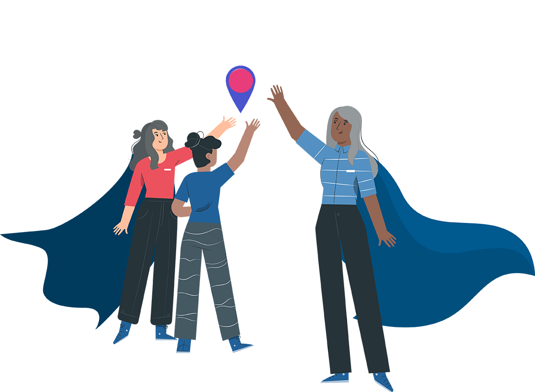 3 femmes désignent Rennes sur une carte de France